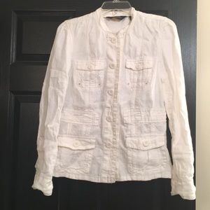 100%linen cream colored dress up or down jacket